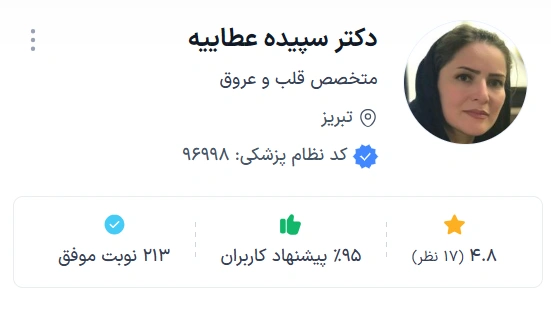دکتر سپیده عطاییه تبریز بهترین دکتر فوق تخصص قلب در تبریز